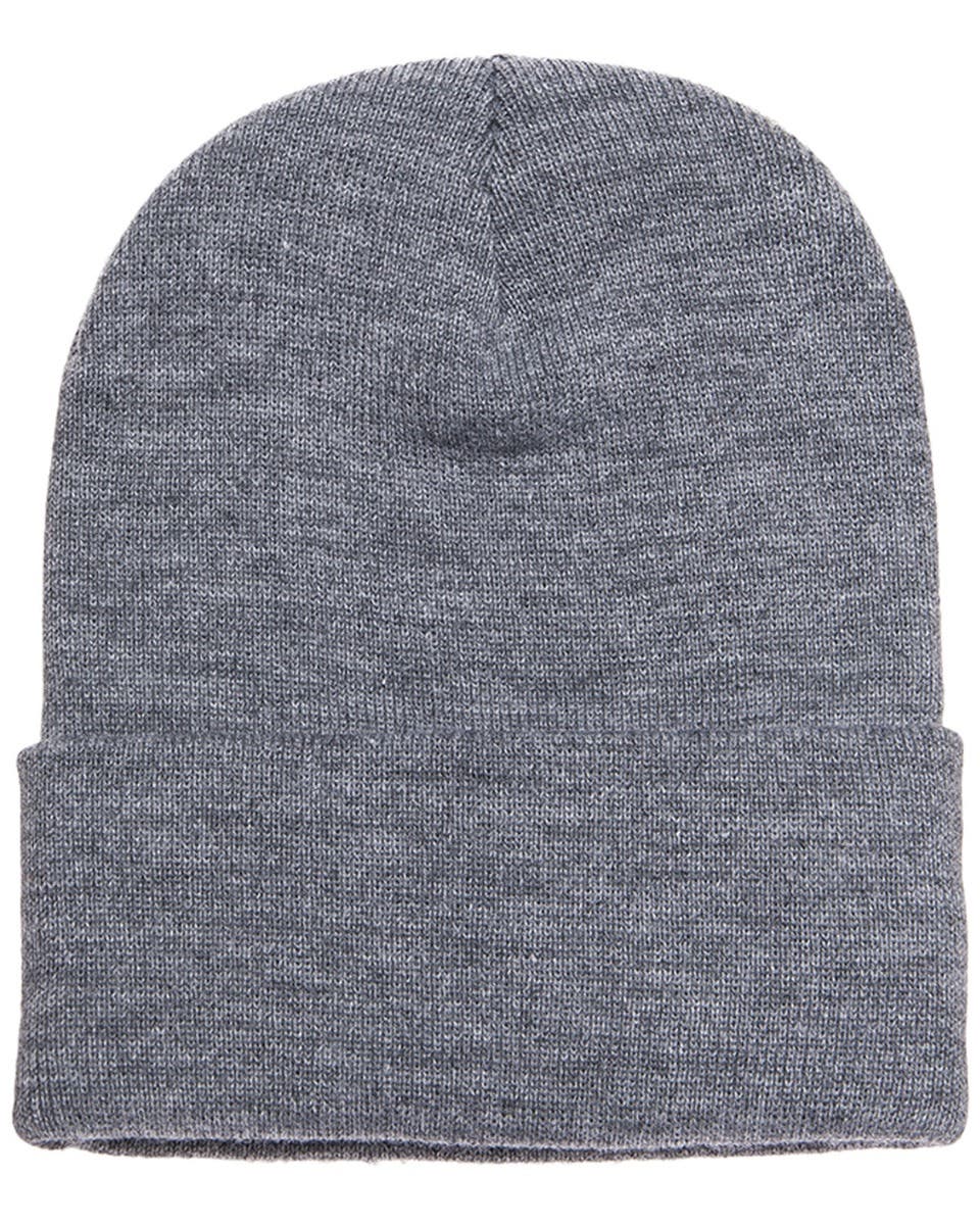 Yupoong Adult Cuffed Knit Beanie-Heather Grey