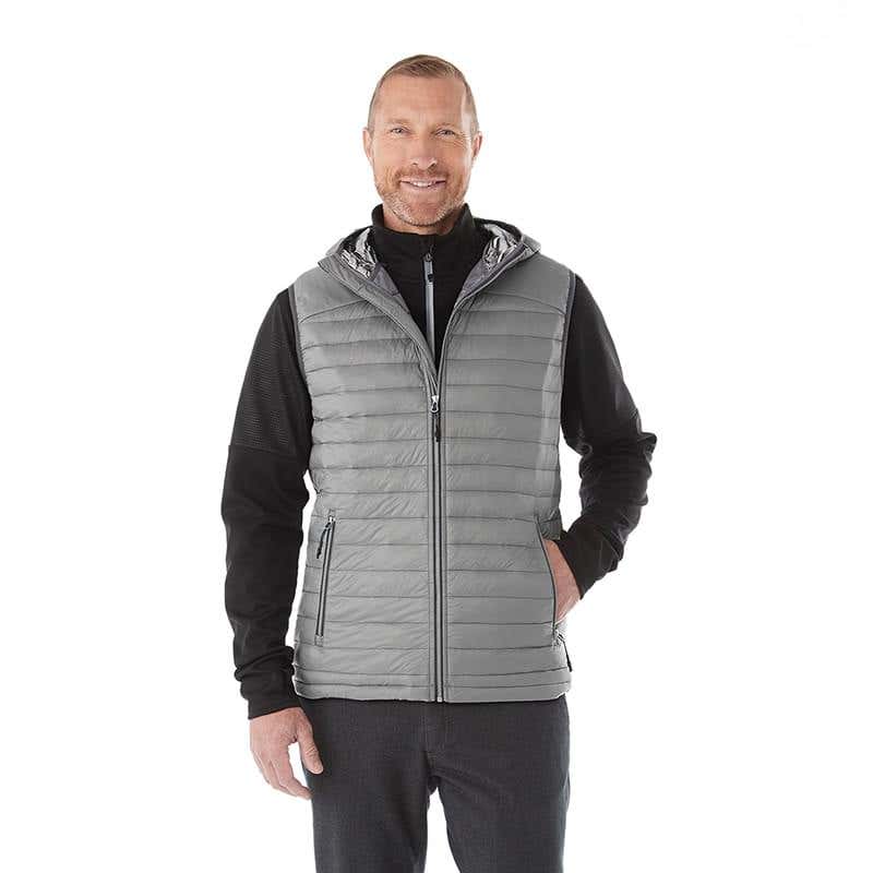 Men's Poly/Nylon Insulated Hooded Packable Vest